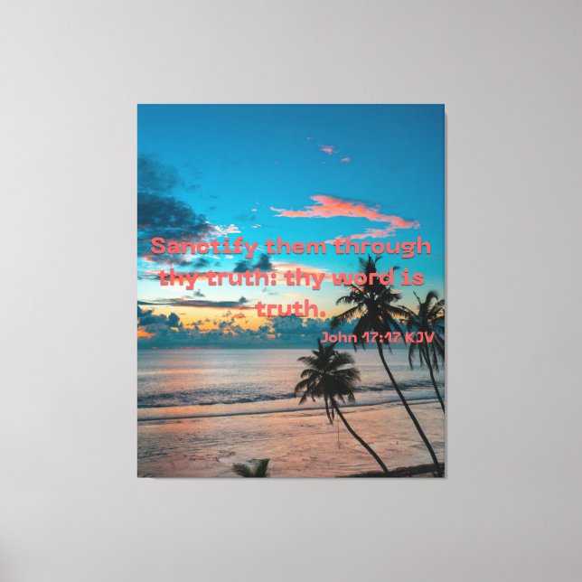 John 17:17 Bible Verse Scripture KJV Canvas Pic Print (Front)