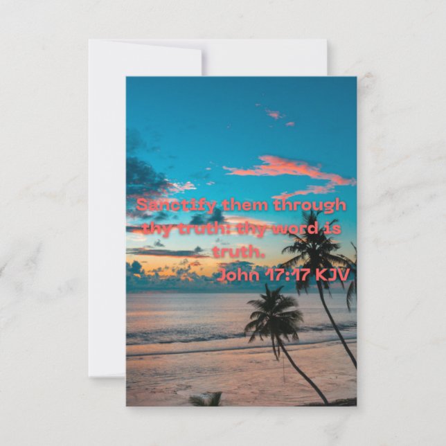 John 17:17 KJV Bible Verse Pic Flat Greeting Card (Front)