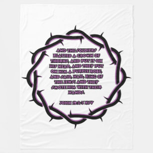 John 19:2-3 KJV Bible Verse Scripture Fleece Blanket