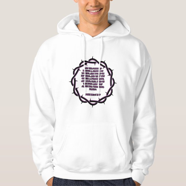 John 19:2-3 KJV Bible Verse Scripture Men's Hoodie (Front)