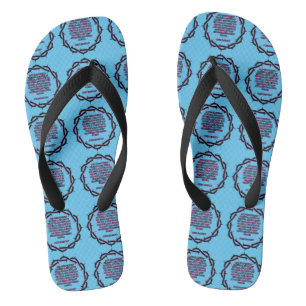 John 19:2-3 KJV Bible Verse Scripture Sky Blue Flip Flops