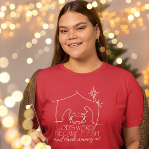 John 1:14 Christian Nativity Ladies Christmas T-Shirt
