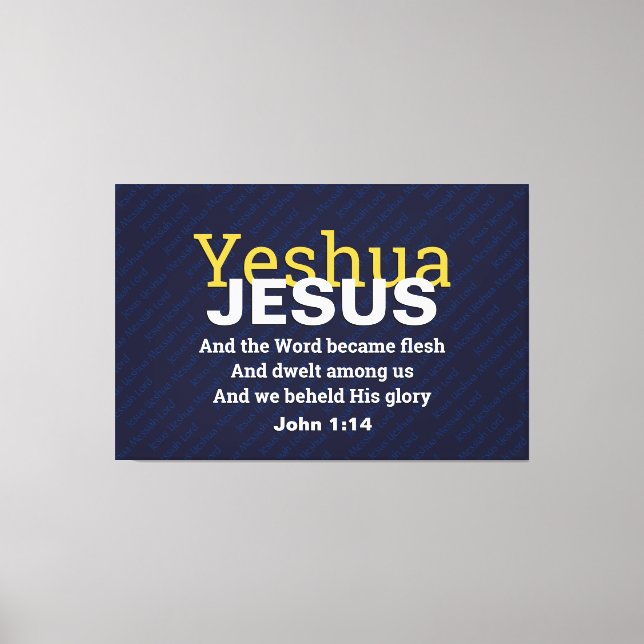 John 1:14 | JESUS WORD BECAME FLESH | Christian Canvas Print (Front)