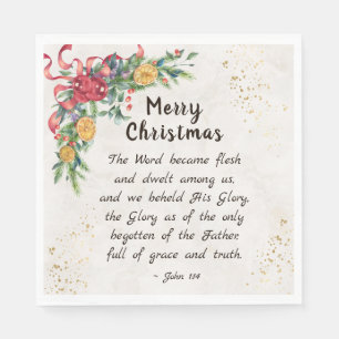John 1:14 The Word became Flesh, Christmas Napkin