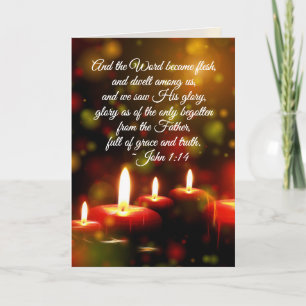 John 1:14 Word Became Flesh Scripture Christmas Holiday Card