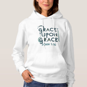 John 1:16 Minimalist Art Deco Christian Hoodie