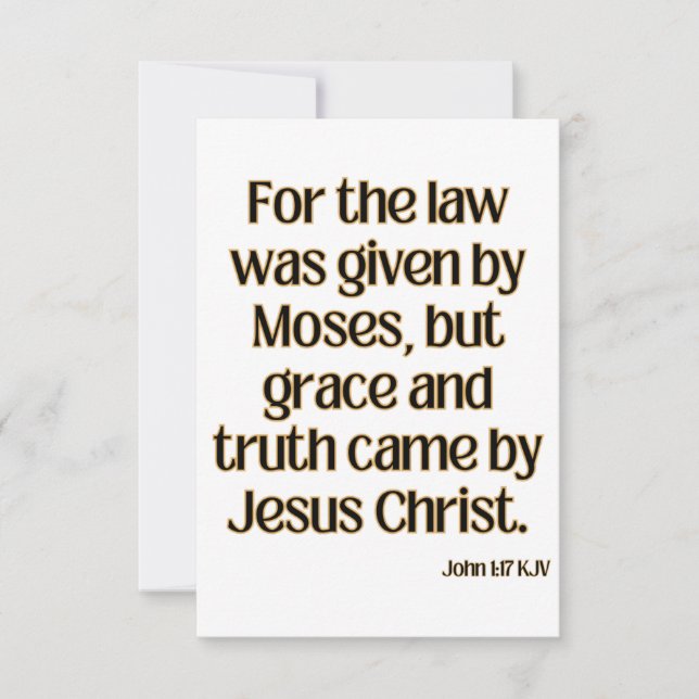John 1:17 Bible Verse Greeting Card (Front)