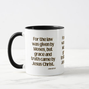 John 1:17 KJV Bible Verse Two-Tone Mug