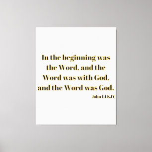 John 1:1 Bible Scripture KJV Canvas Wall Art