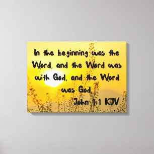 John 1:1 Bible Verse Scripture KJV Canvas Wall Art