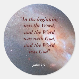 John 1:1 classic round sticker