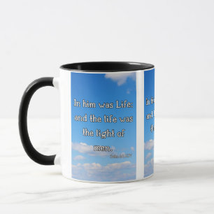 John 1:4 KJV Bible Verse Pic Two-Tone Mug