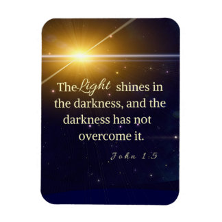 John 1:5 Light shines in the darkness Magnet
