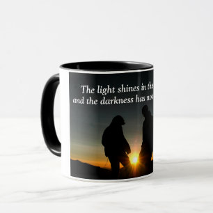 John 1:5 The light shines in the darkness Mug