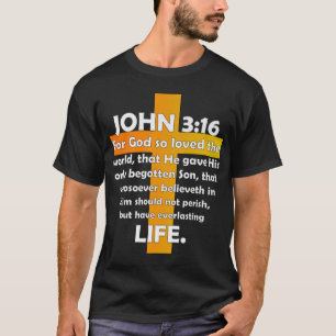 John 316 KJV Bible Verse printed on back Premium  T-Shirt