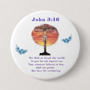 John 3:166 7.5 cm round badge