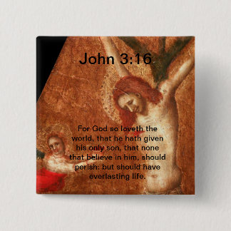 JOHN 3:16 15 CM SQUARE BADGE
