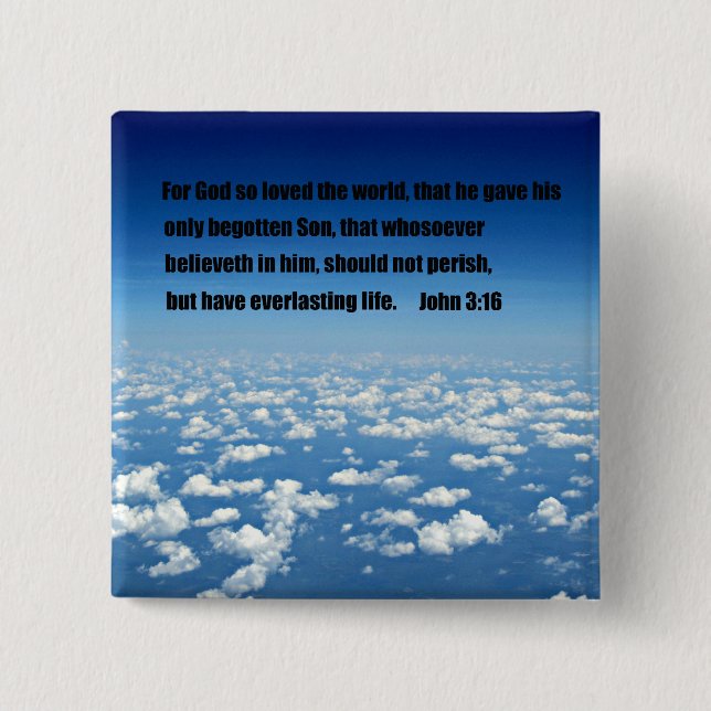 John 3:16 15 cm square badge (Front)