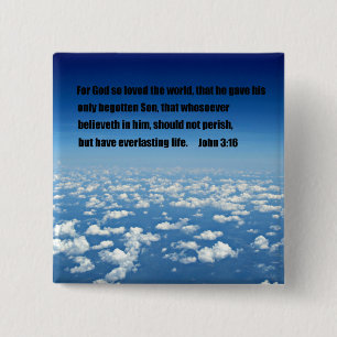 John 3:16 15 cm square badge