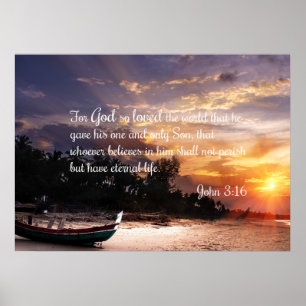 John 3:16 #1 NIV - Scripture Christian Wall Art