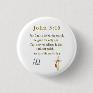 John 3:16 3 cm round badge