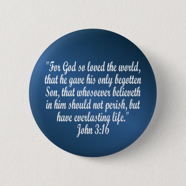 John 3:16 6 cm round badge (Front)