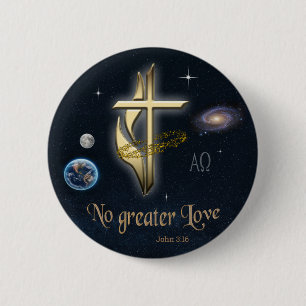 John 3:16 6 cm round badge