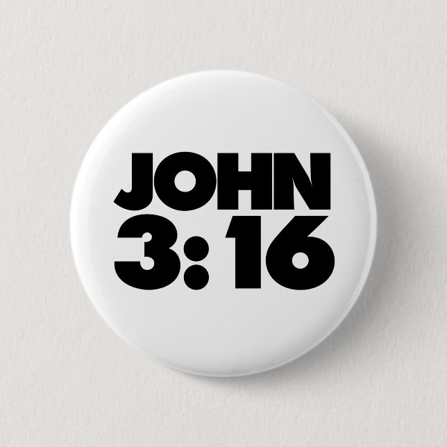 John 3:16 6 cm round badge (Front)