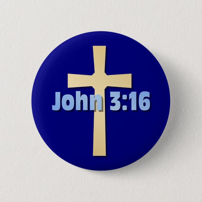 John 3:16 6 cm round badge (Front)