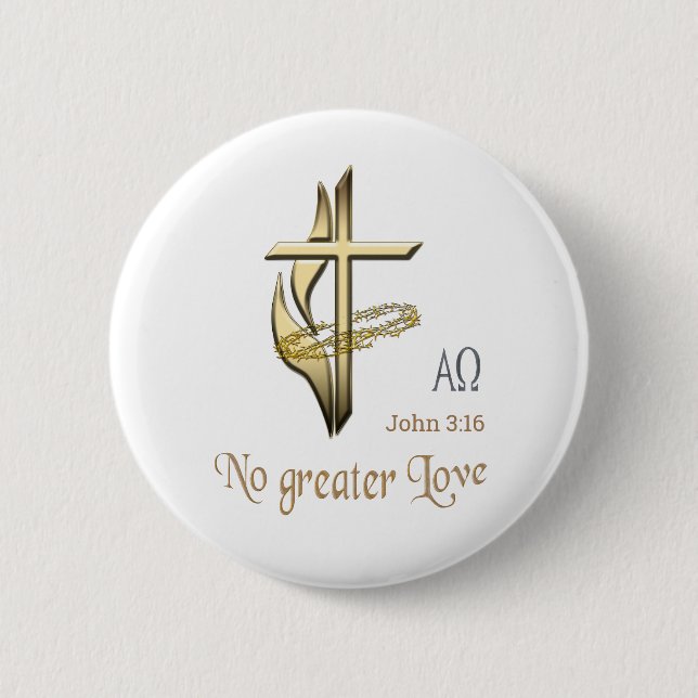 John 3:16 6 cm round badge (Front)