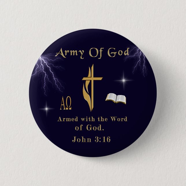 John 3:16 6 cm round badge (Front)