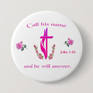 John 3:16 7.5 cm round badge
