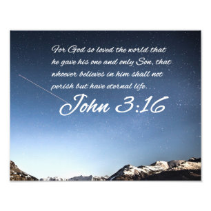 John 3:16 #7 NIV - Scripture Christian Wall Art