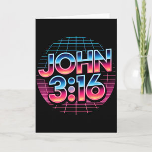John 3_16 80s Retro Christian Faith Design Card