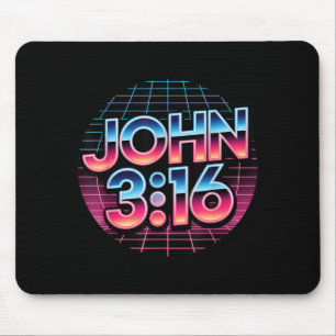 John 3_16 80s Retro Christian Faith Design Mouse Mat
