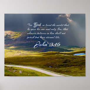 John 3:16 #9 NIV - Scripture Christian Wall Art