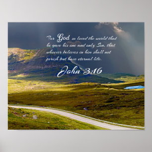 John 3:16 #9 NIV - Scripture Christian Wall Art