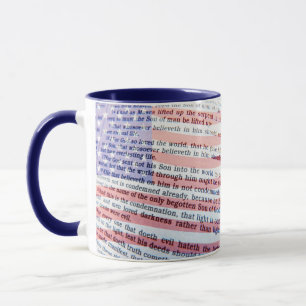 John 3:16 and American flag Mug