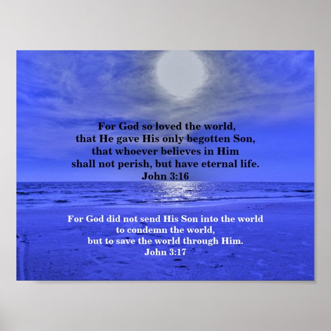 JOHN 3:16 and JOHN 3:17 Poster (Front)