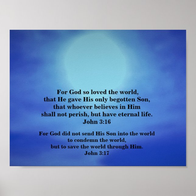 JOHN 3:16 and JOHN 3:17 Poster (Front)