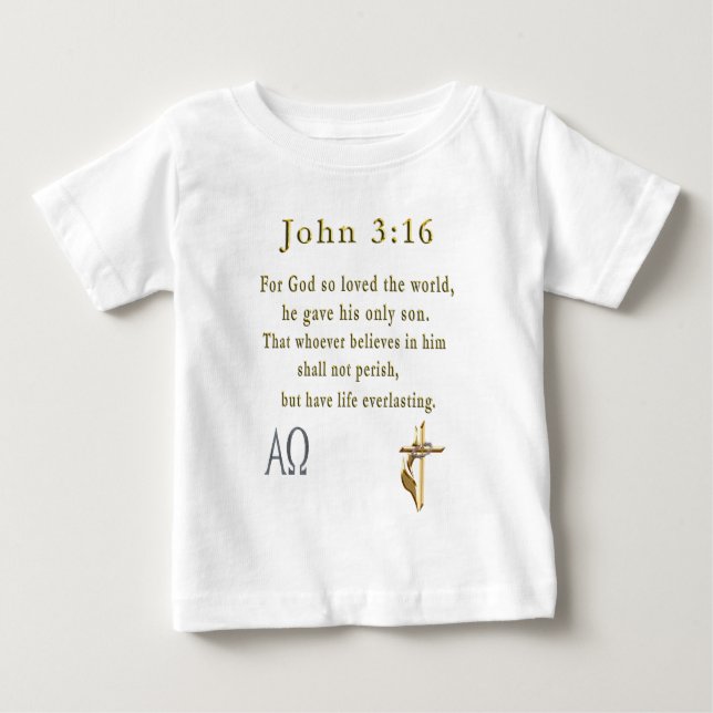John 3:16 baby T-Shirt (Front)