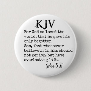 John 3:16 Bible Quote - Can be Customised 6 Cm Round Badge