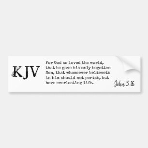 John 3:16 Bible Quote - Can be Customised Bumper Sticker