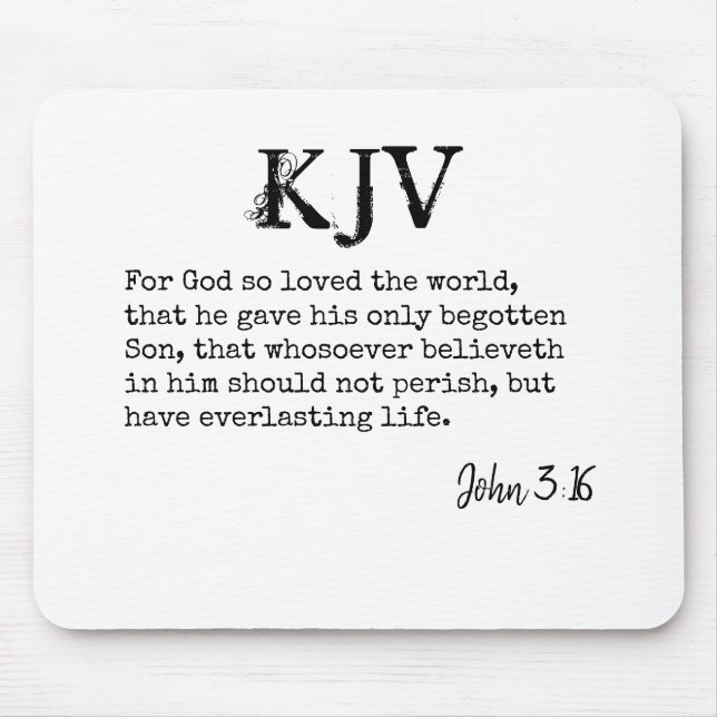 John 3:16 Bible Quote - Can be Customised Mouse Mat (Front)