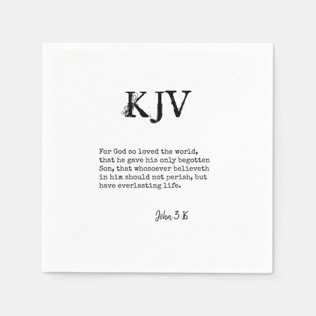 John 3:16 Bible Quote - Can be Customised Napkin (Front)