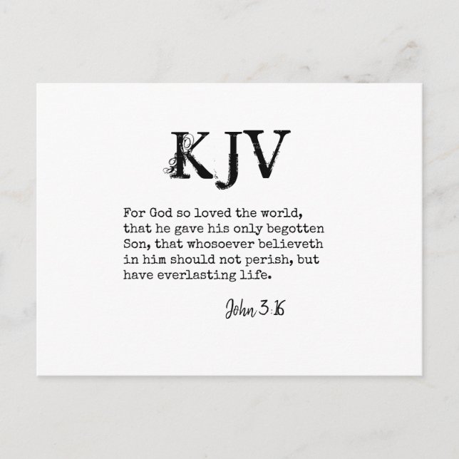 John 3:16 Bible Quote - Can be Customised Postcard (Front)