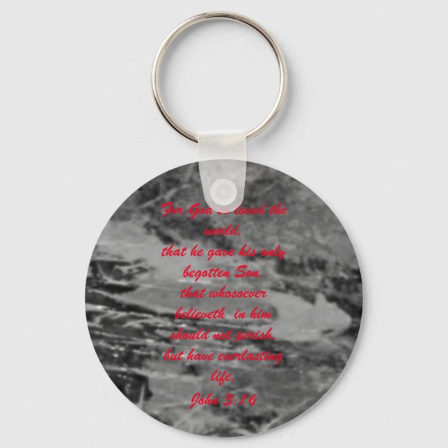 John 3:16 Bible scripture salvation truth Keychain (Front)
