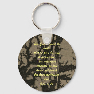 John 3:16 Bible scripture salvation truth Keychain