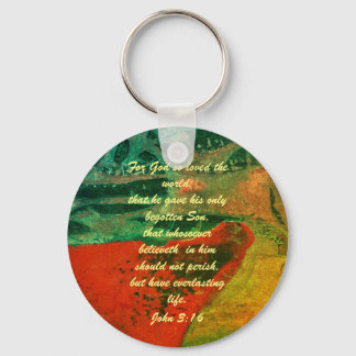 John 3:16 Bible scripture salvation truth Keychain