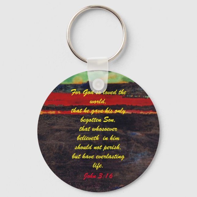 John 3:16 Bible scripture salvation truth Keychain (Front)